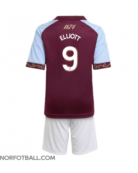 Billige Fotballdrakt Aston Villa Harvey Elliott #9 Replika Hjemmedraktsett Barn 2025-26 Kortermet (med bukser)